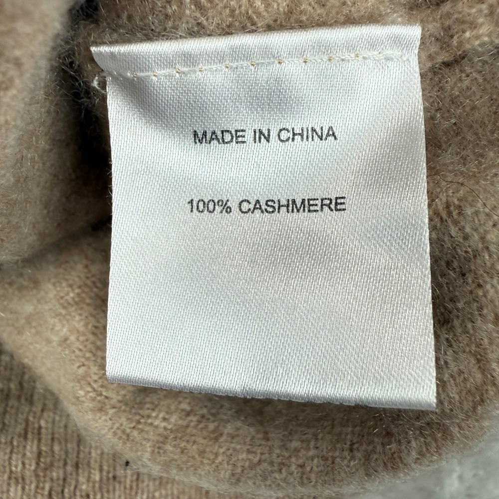 Quince Cashmere Sweater Women Small Tan Fitted Preppy Crewneck - Picture 3 of 8
